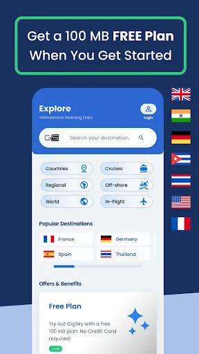 eSIM & Cellular Plans : GigSky screenshot 1