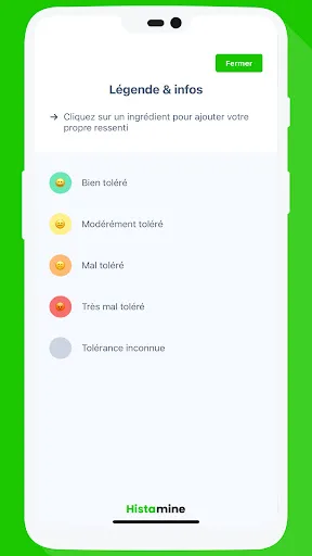 Histamine intolérance scanner screenshot 5