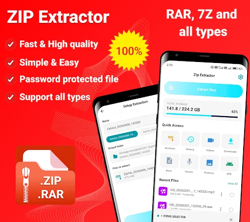 Zip Extractor : UnZIP & UnRAR screenshot 1