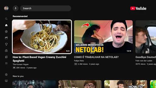 YouTube for Android TV screenshot 1