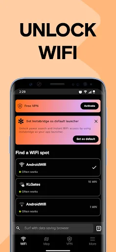 Карта паролів WiFi Instabridge screenshot 2