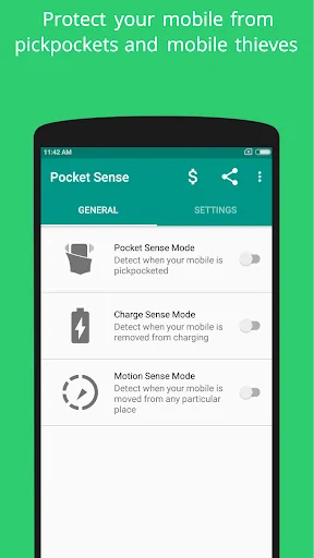 Pocket Sense - Theft Alarm App screenshot 1