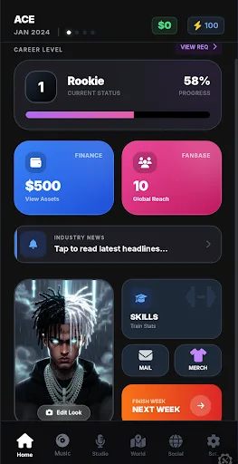 Music life sim screenshot 1