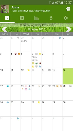Calendario WomanLog Baby Pro screenshot 1