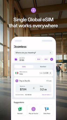 Roamless: eSIM & 2nd Number screenshot 2
