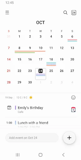 Samsung Calendar screenshot 1