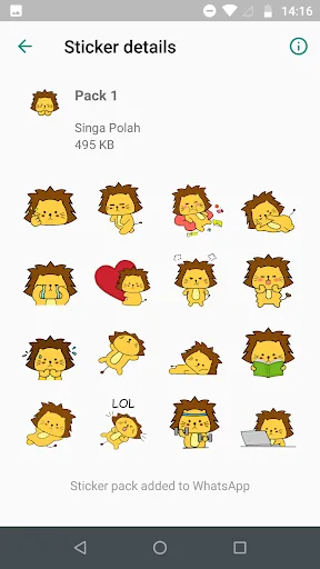 Singa Polah Stickers for Whats screenshot 4