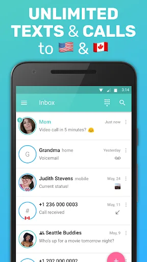 FreeTone Calls & Texting screenshot 1