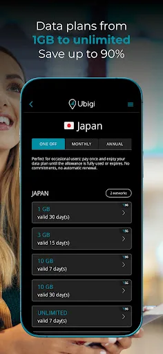 Ubigi: eSIM viaje & datos screenshot 2