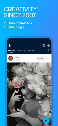 Tumblr Social Media & Art Blog screenshot 1