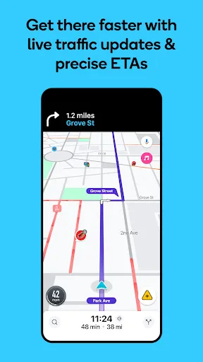 Waze: GPS, затори й навігація screenshot 1