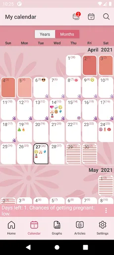 Calendario WomanLog Pro screenshot 2