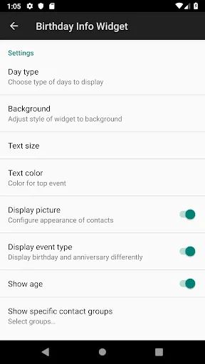 Birthday Info Widget screenshot 2