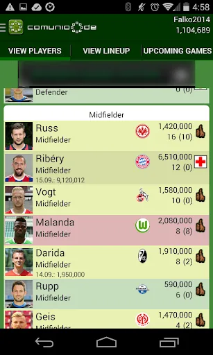 Comunio screenshot 3