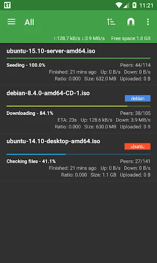 tTorrent screenshot 3