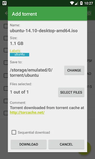 tTorrent screenshot 5