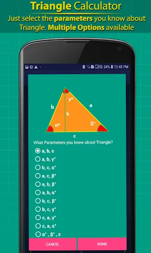 Трикутник калькулятор Pro screenshot 2