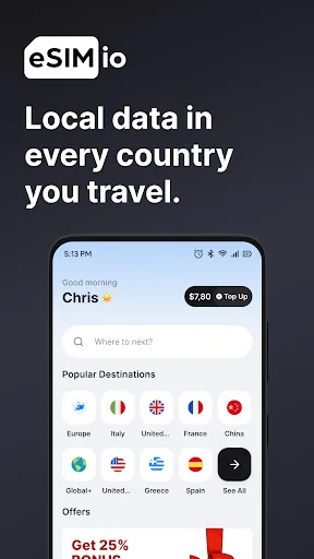 eSIM io: Tarjeta SIM Global screenshot 1