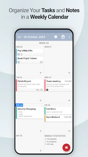 Weekly Calendar: Tasks & Notes screenshot 1