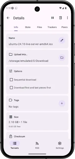LibreTorrent screenshot 3