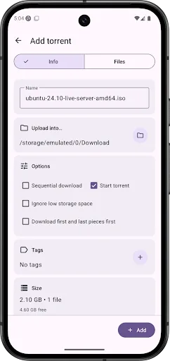 LibreTorrent screenshot 4