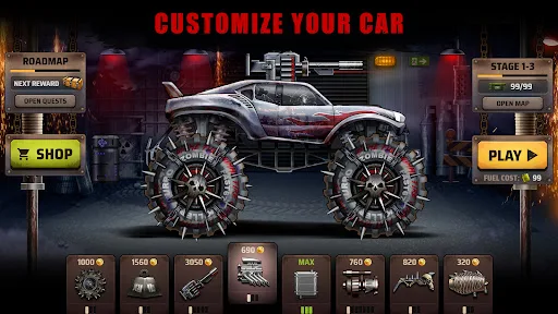 Zombie Hill Racing: Earn Climb screenshot 1