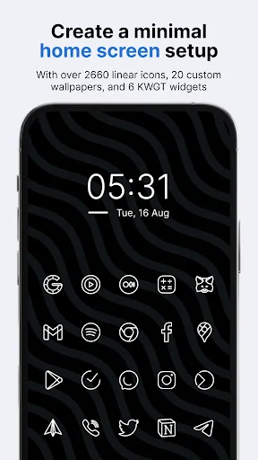 Caelus White: linear icon pack screenshot 1