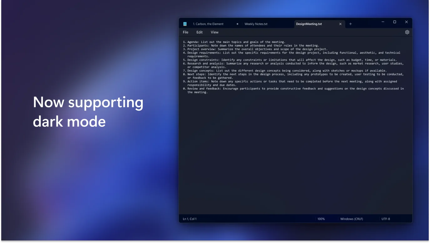Windows Notepad screenshot 2