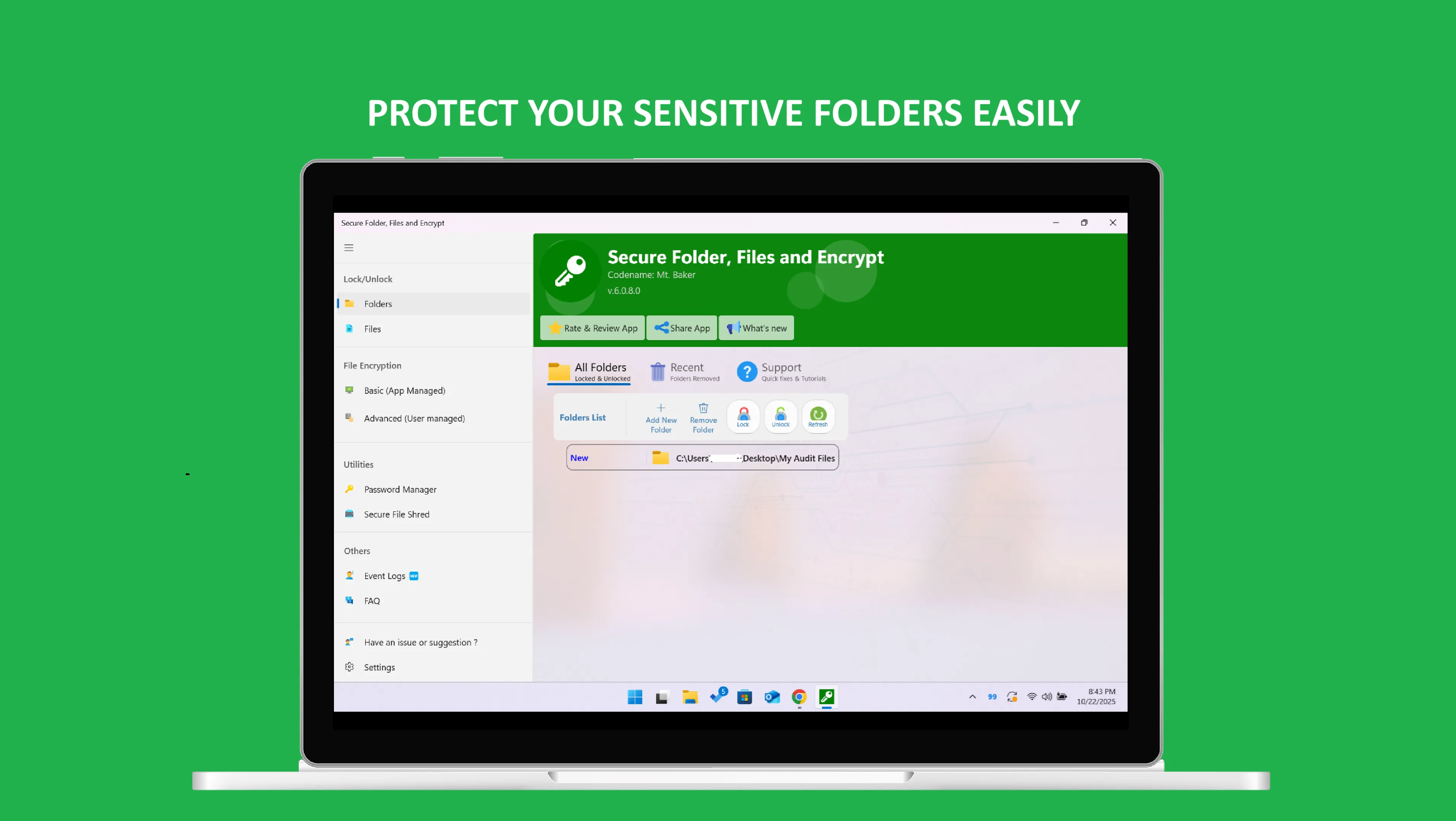 Secure Folder, Files and Encrypt screenshot 1