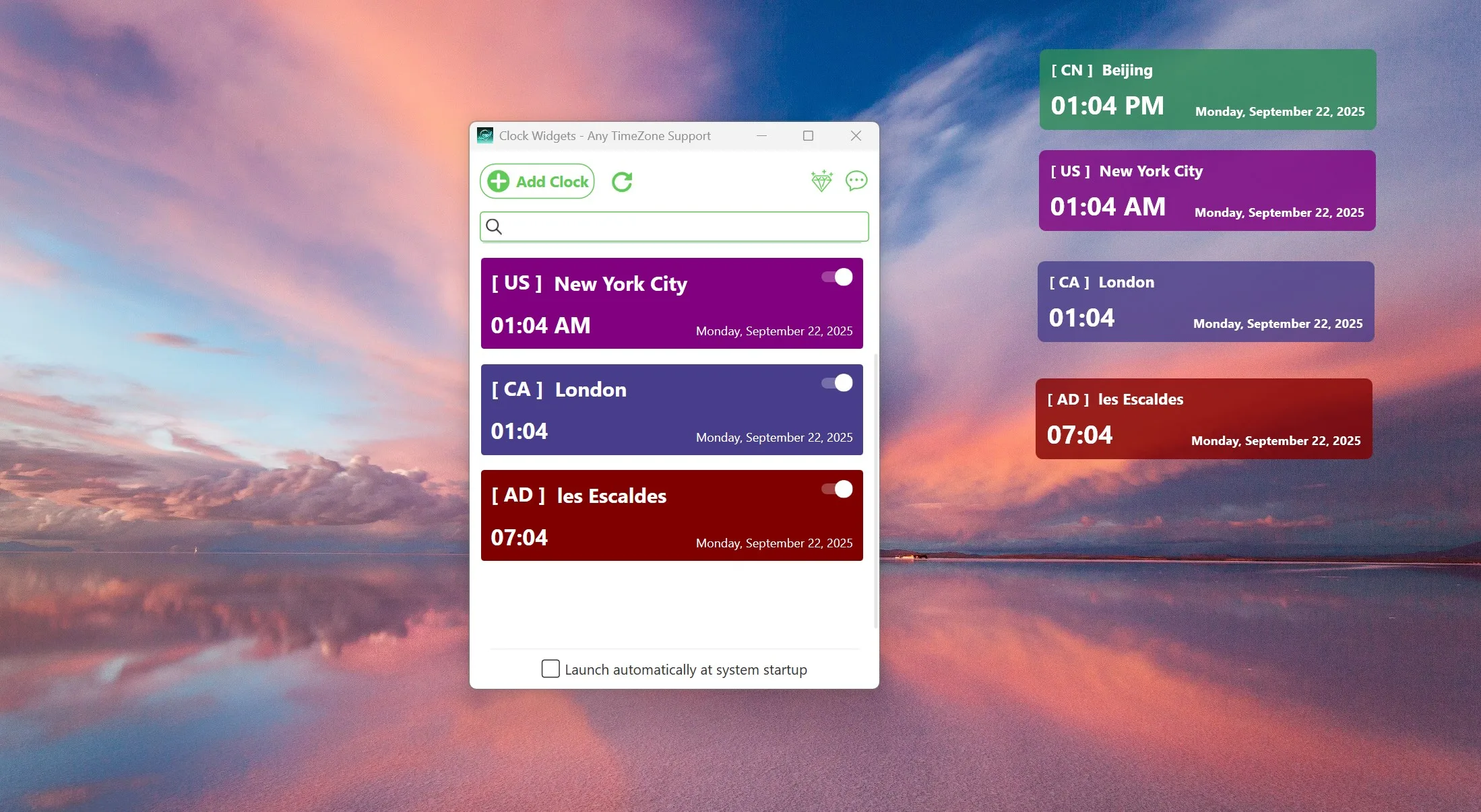Clock Widgets - Any TimeZone Support screenshot 1