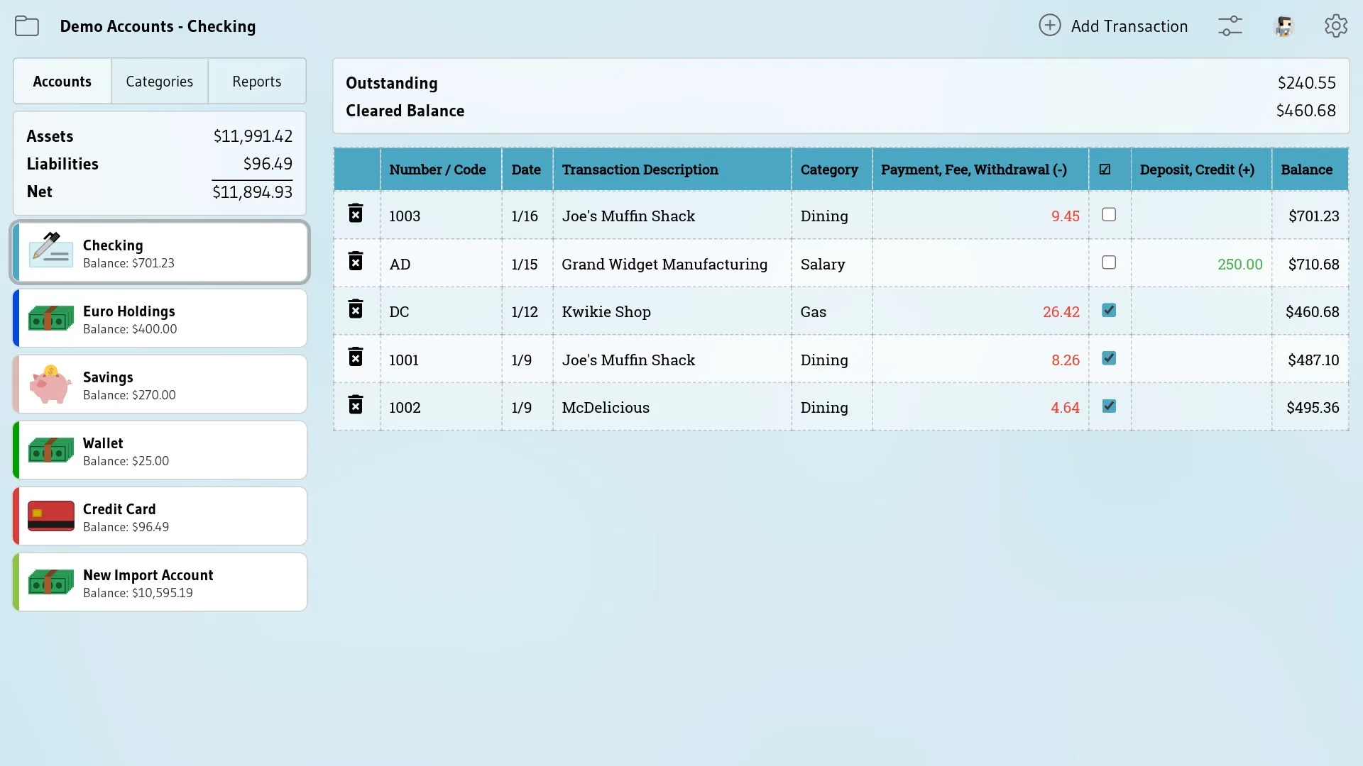 EZ Register screenshot 2