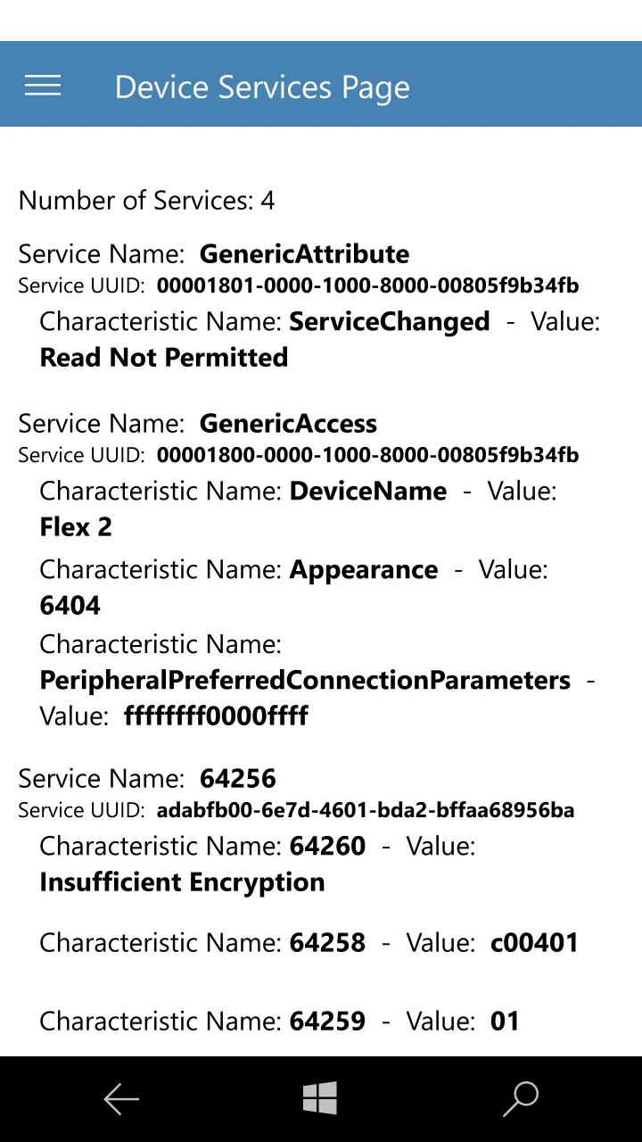 Bluetooth LE Explorer screenshot 4