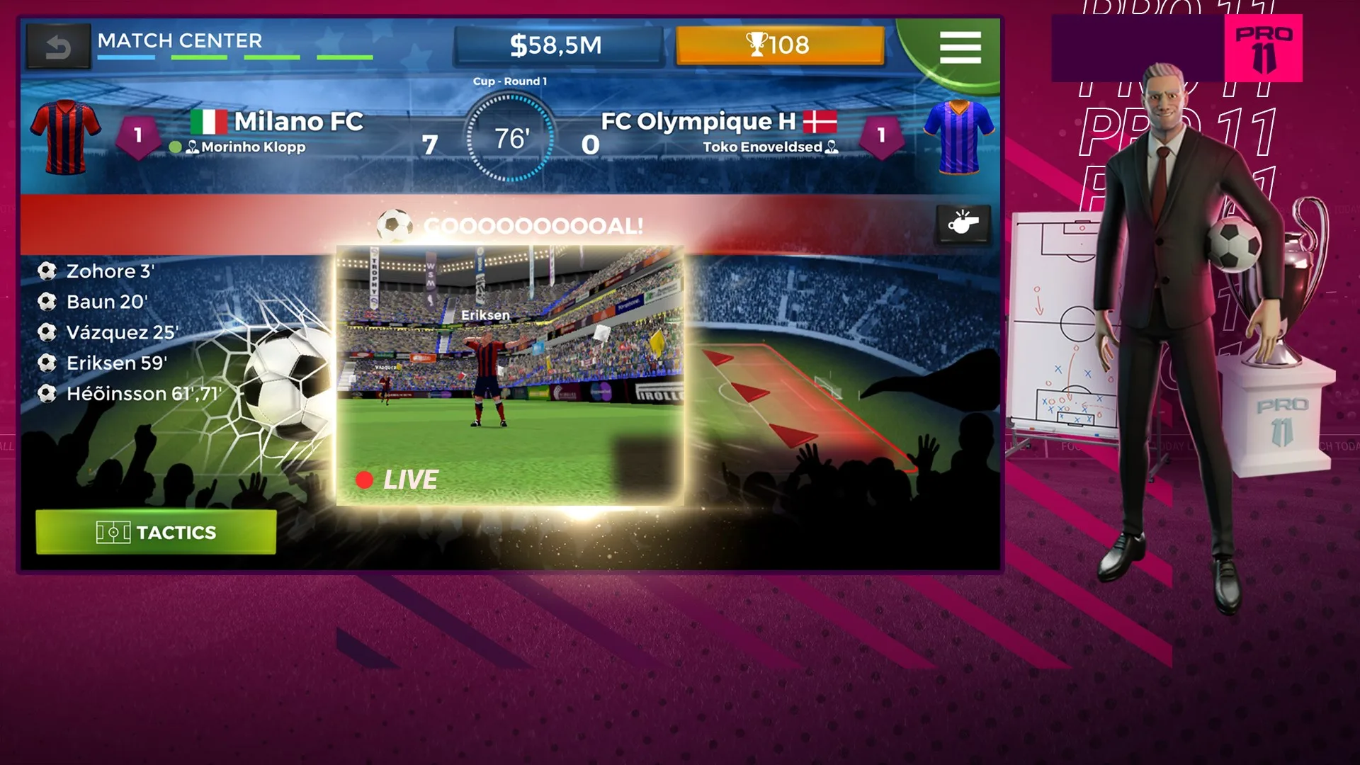 Pro 11 - Football Manager Game screenshot 2
