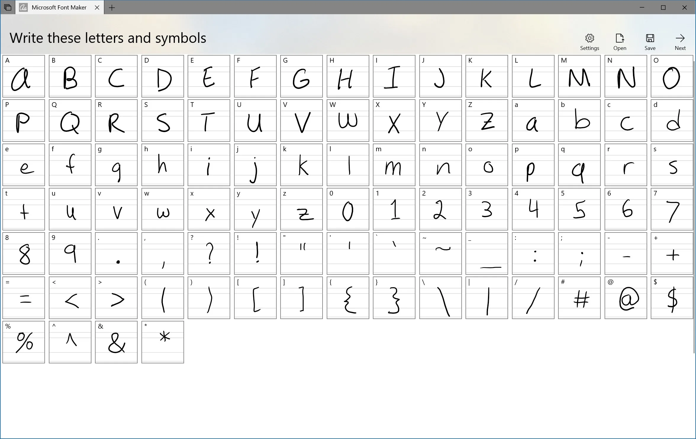 Microsoft Font Maker screenshot 1