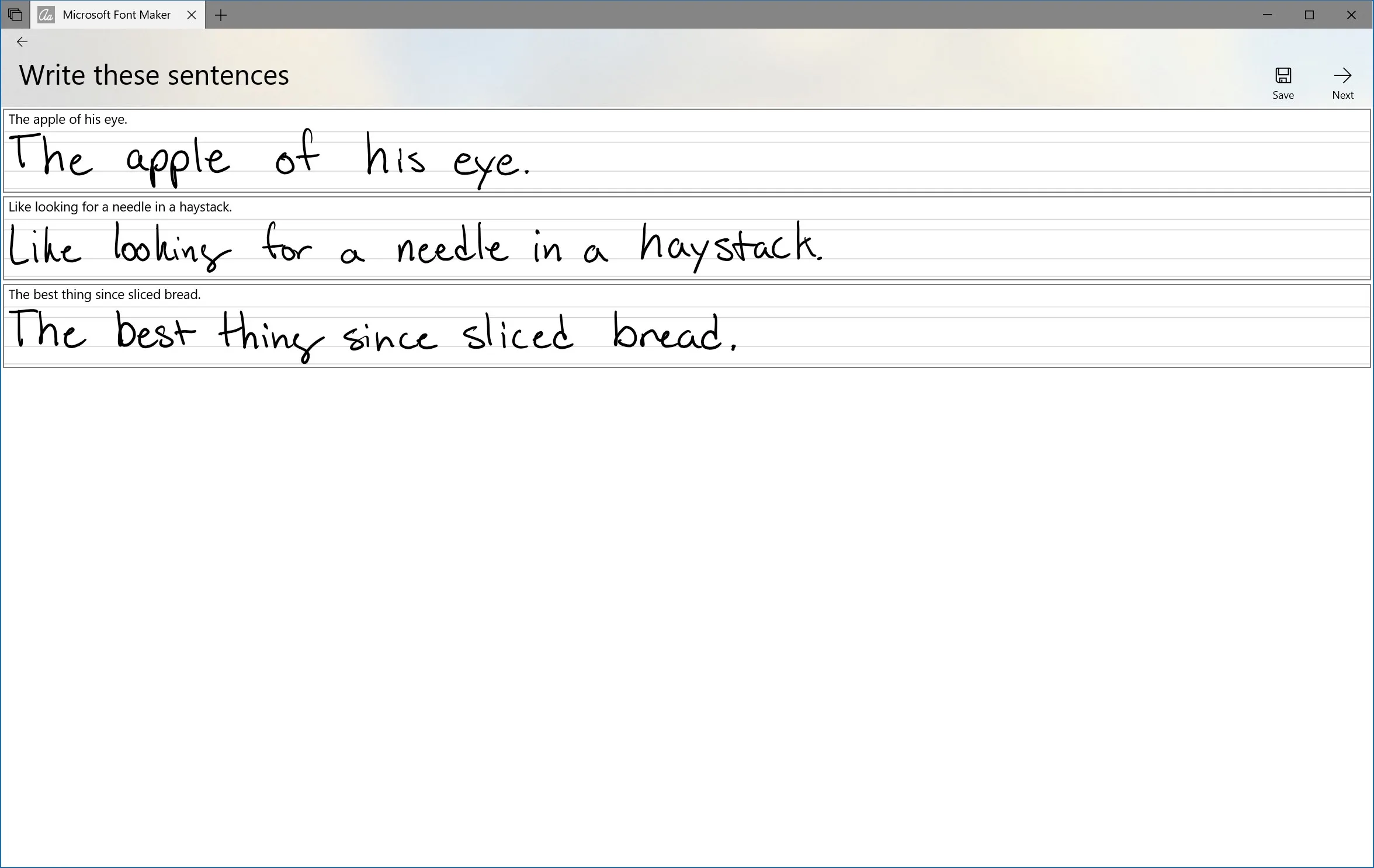 Microsoft Font Maker screenshot 2