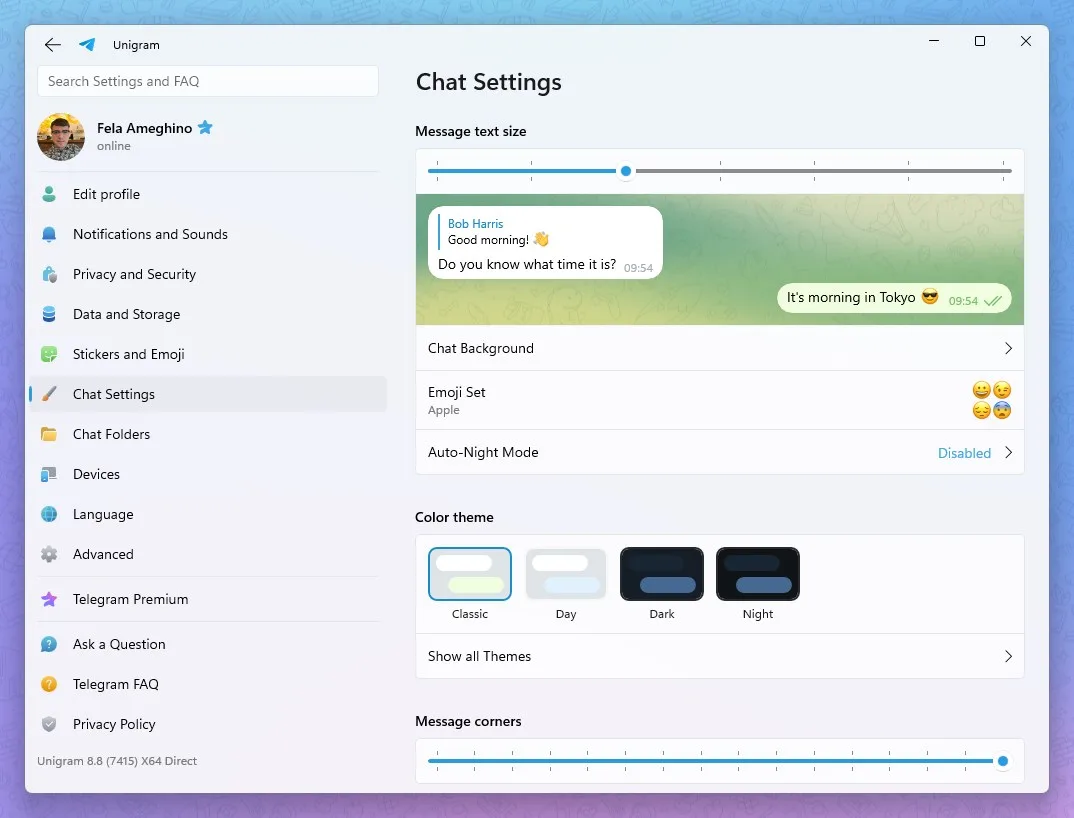 Telegram для Windows (Unigram) screenshot 3