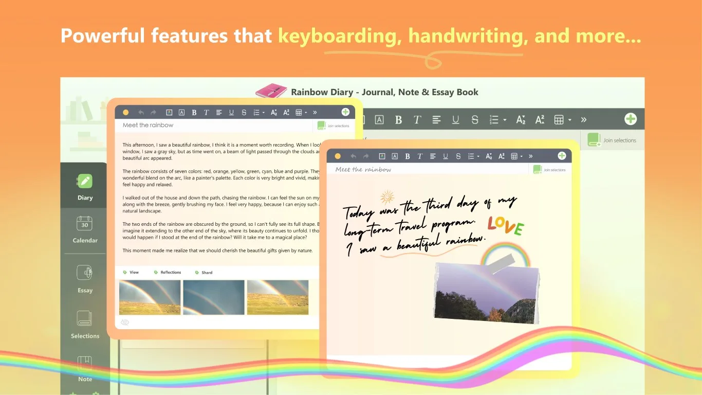 Rainbow Diary - Journal, Note & Essay Book screenshot 1