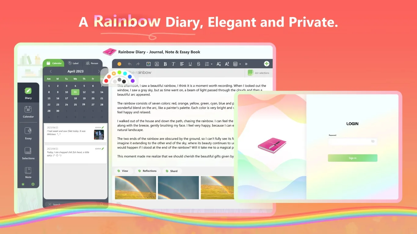 Rainbow Diary - Journal, Note & Essay Book screenshot 2