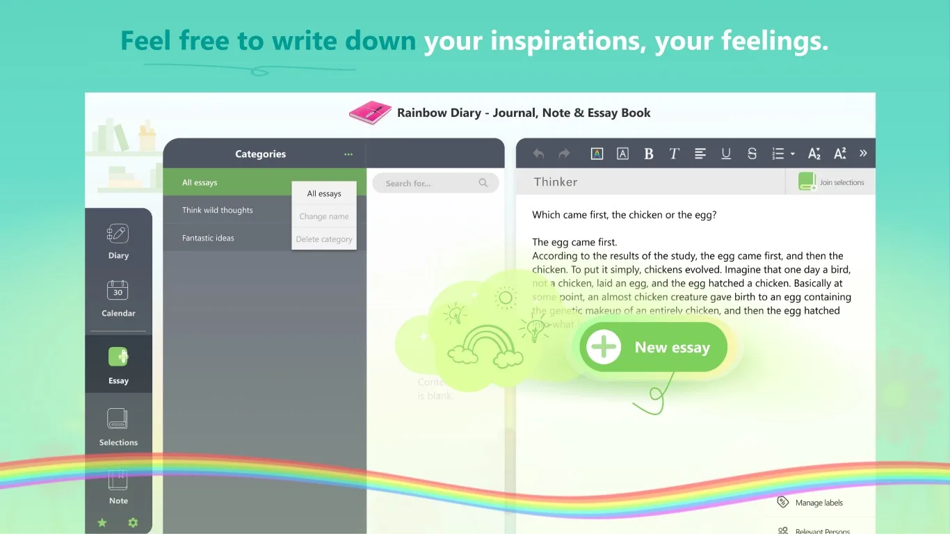 Rainbow Diary - Journal, Note & Essay Book screenshot 5
