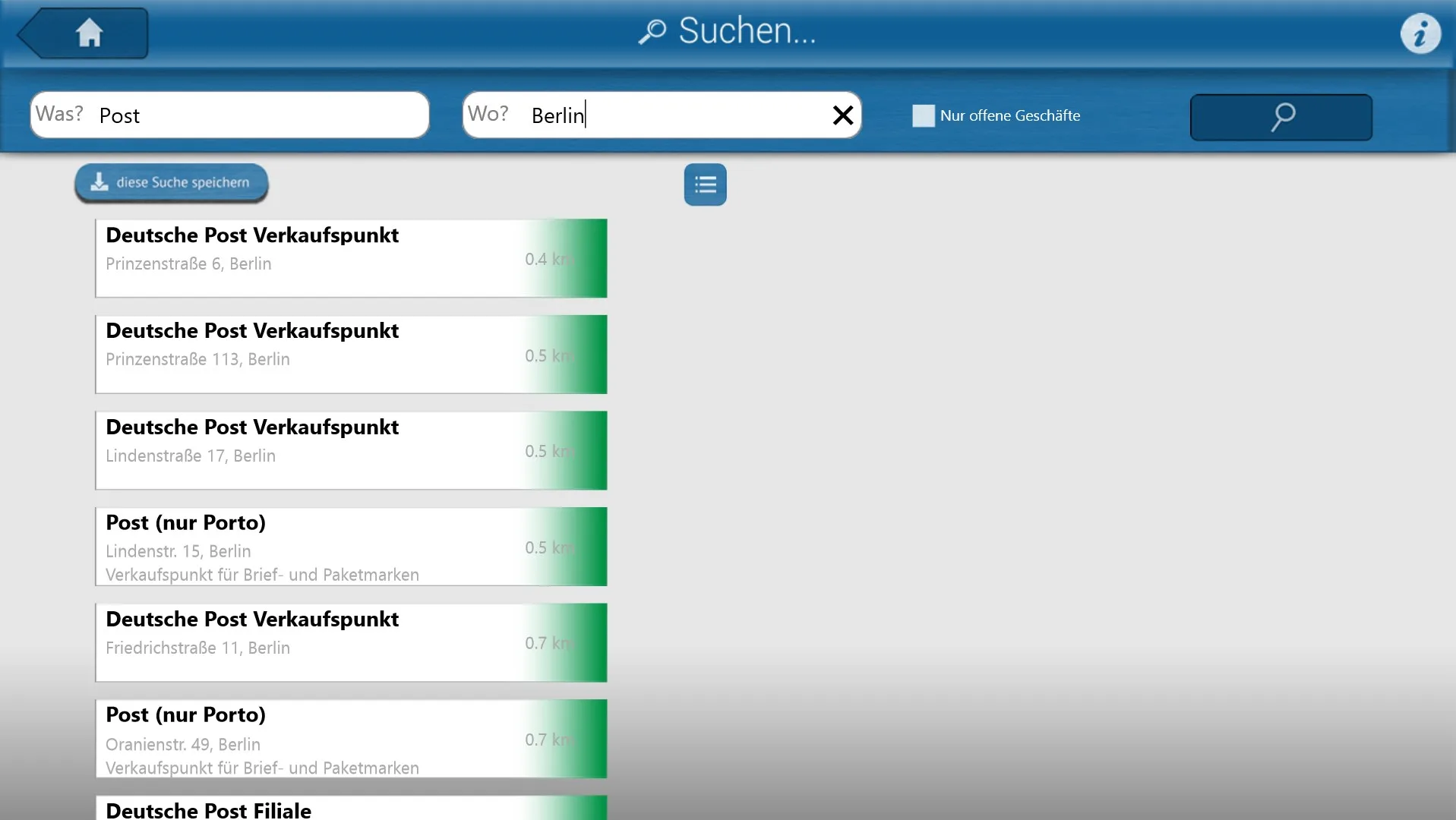 Oeffnungszeiten screenshot 2