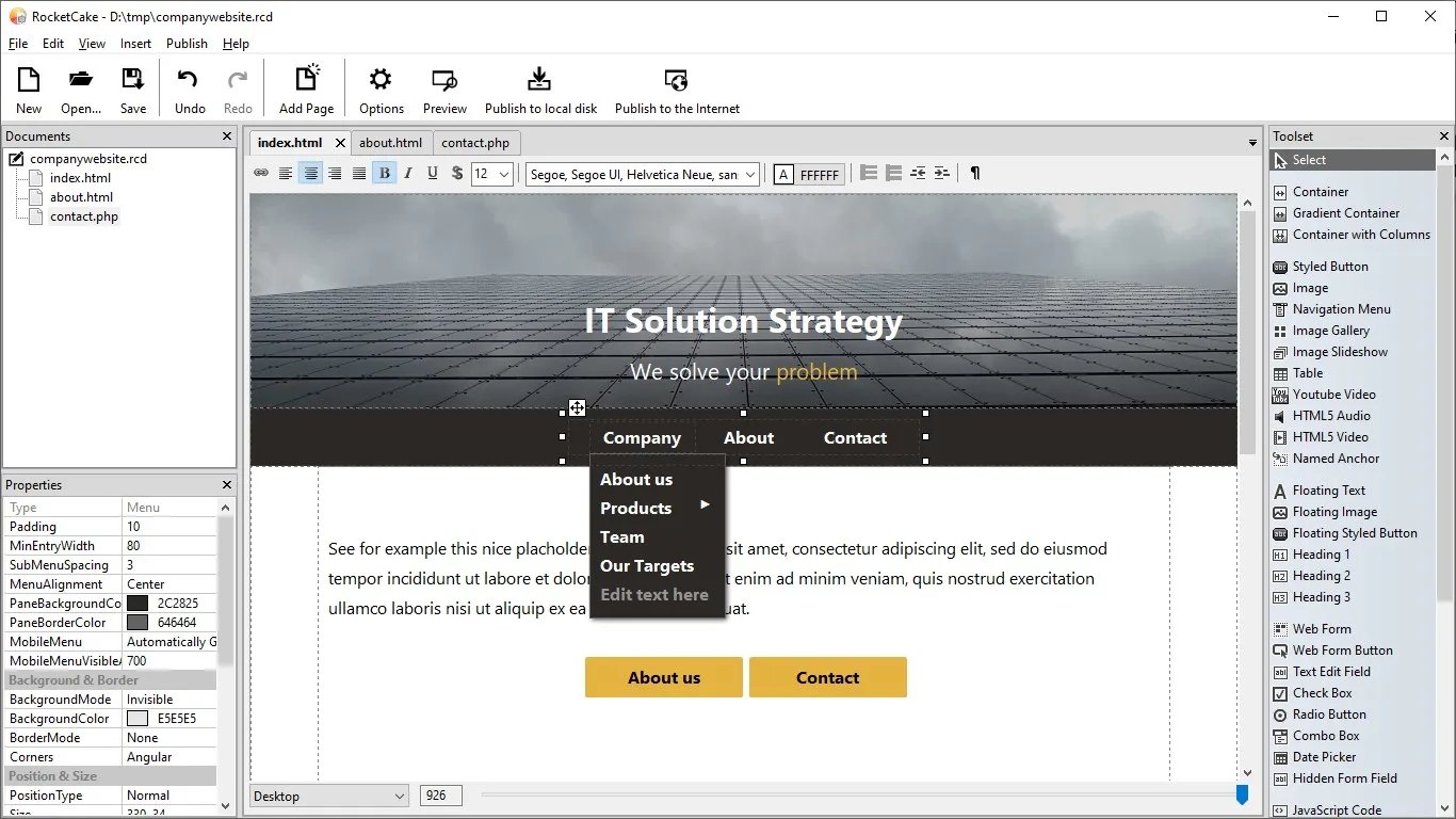 RocketCake Responsive Website Designer Free screenshot 2