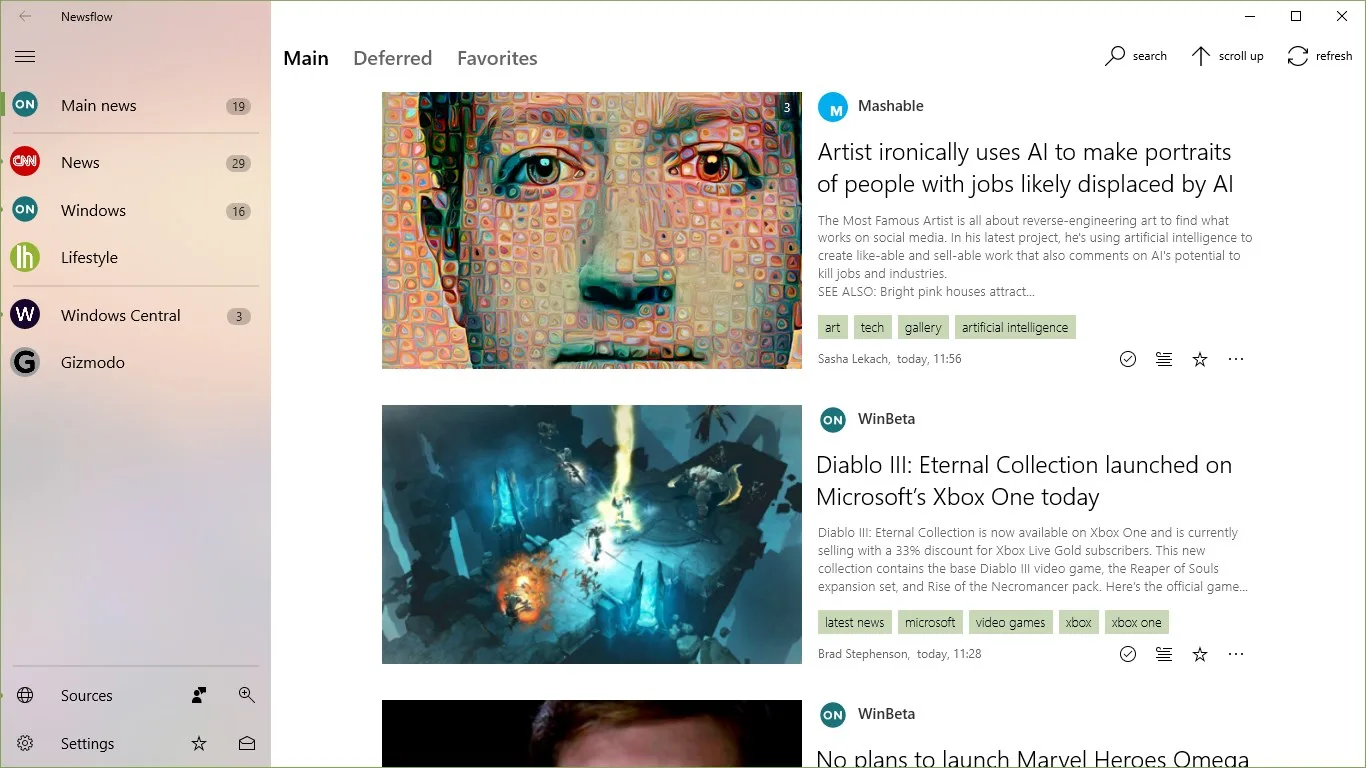 Newsflow screenshot 2