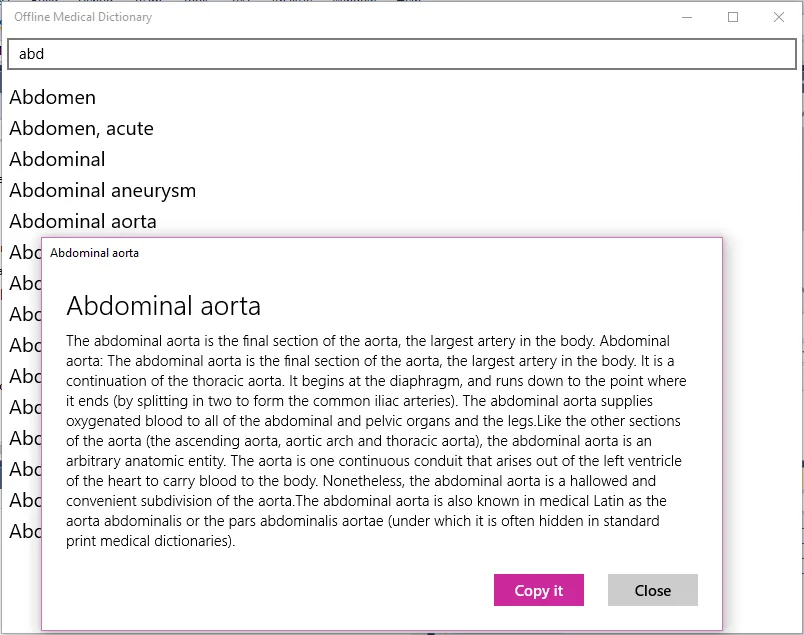 Offline Medical Dictionary screenshot 1