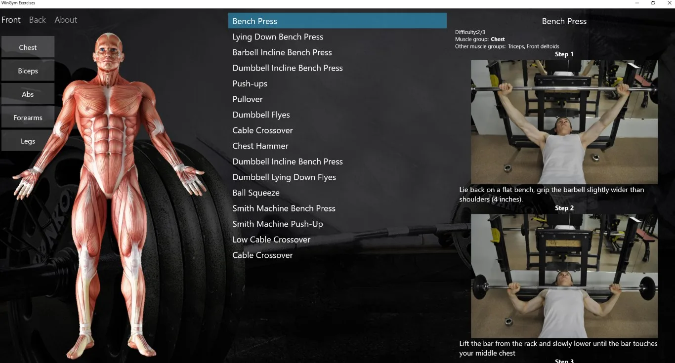 WinGym Exercises screenshot 1