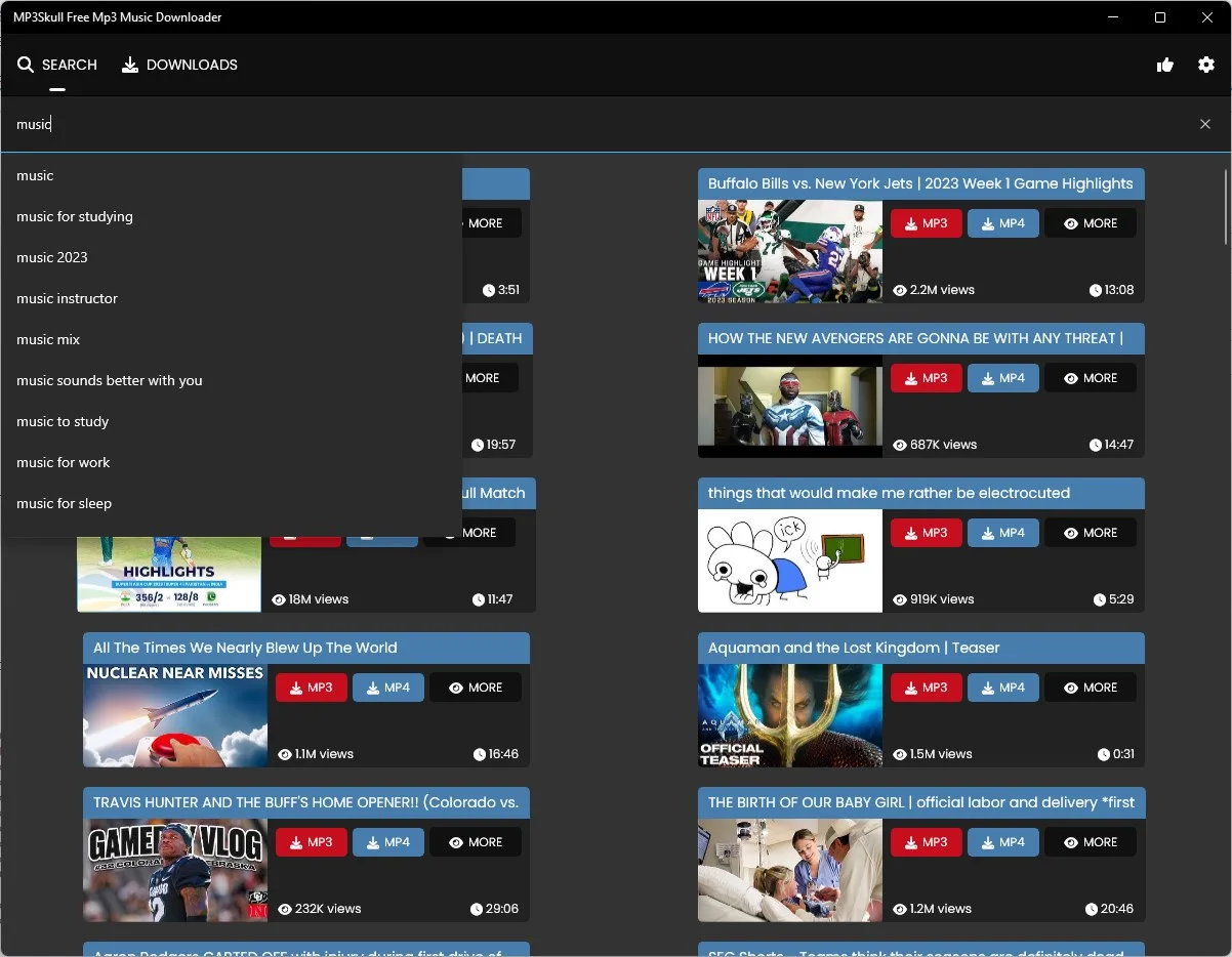 MP3Skill Descargar MP3 & Video Convertidor screenshot 1
