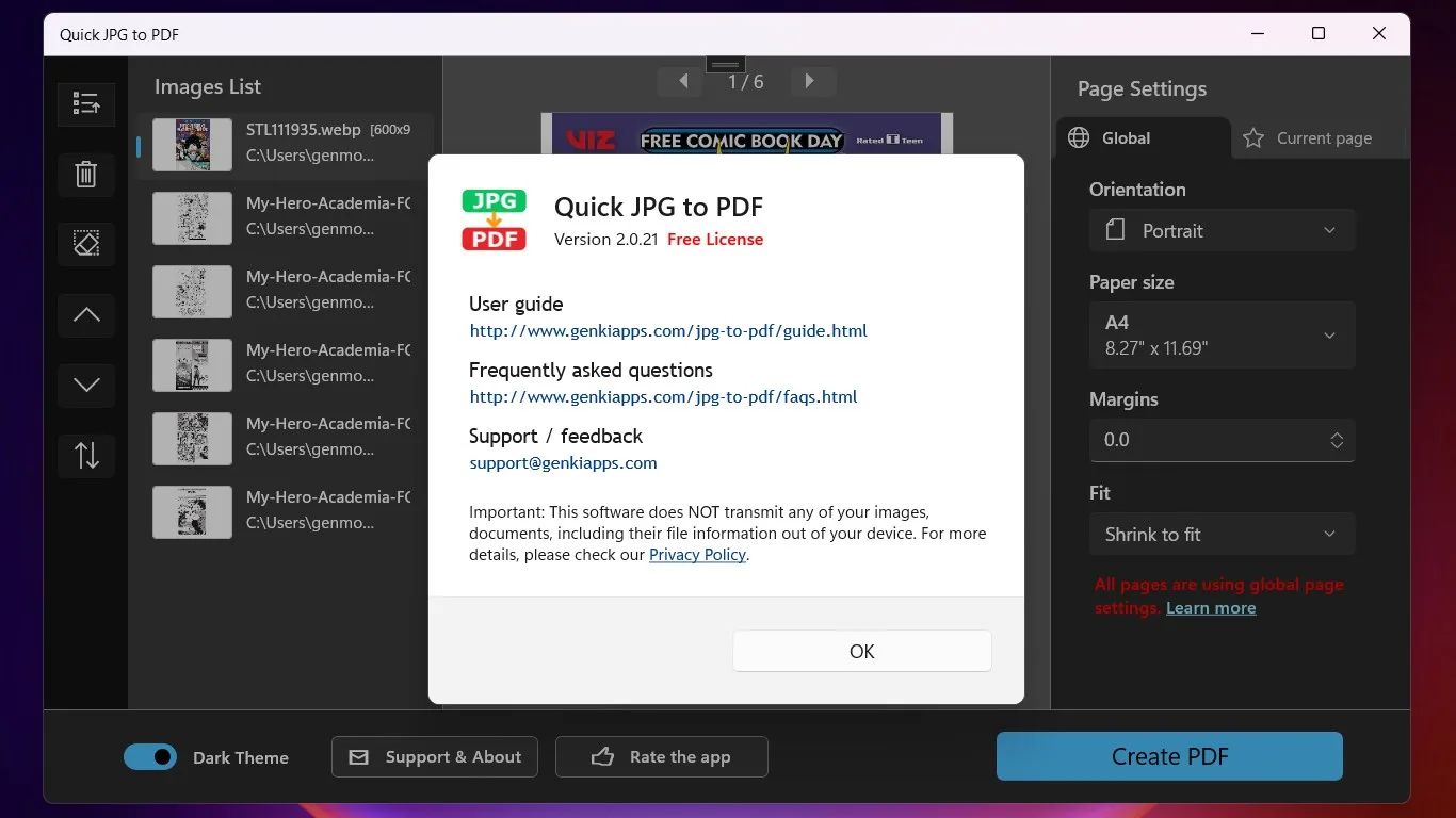 Quick JPG to PDF (Offline) screenshot 5