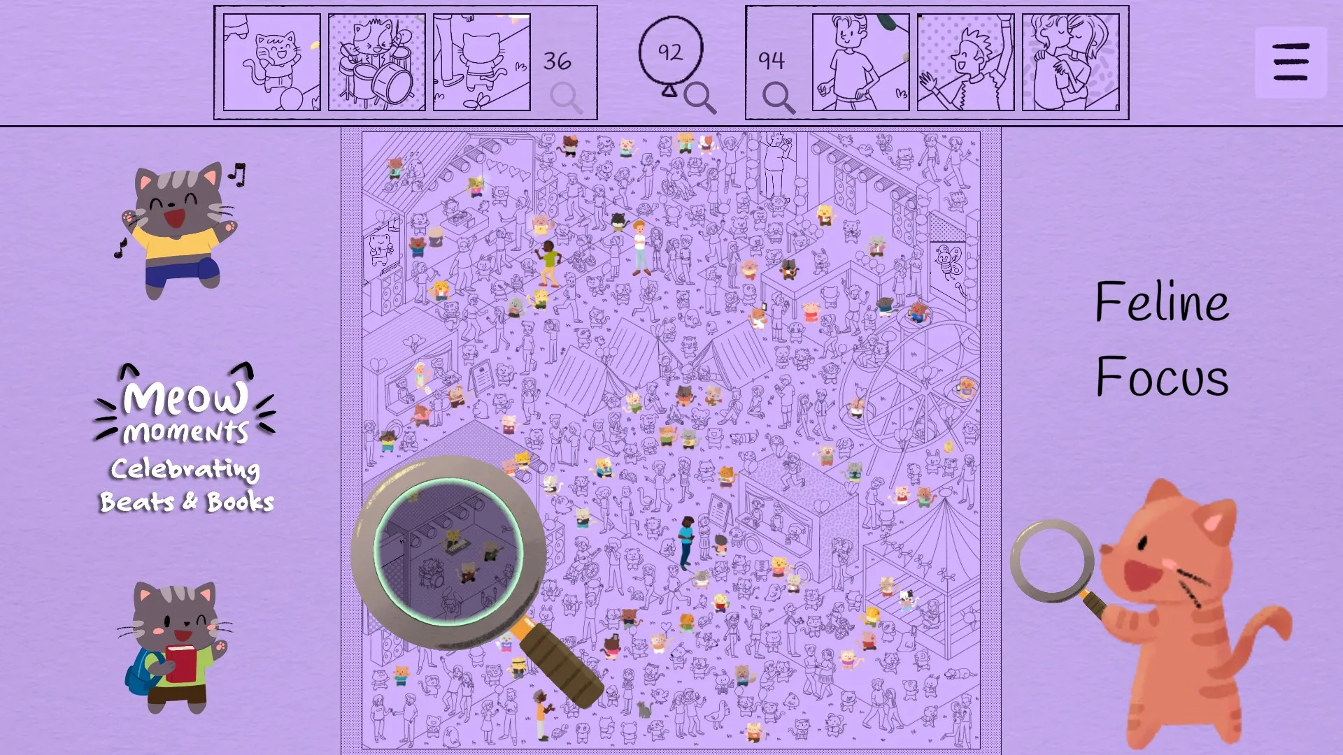 Мяу-моменты: Праздник Музыки и Книг - Meow Moments: Celebrating Beats & Books screenshot 3