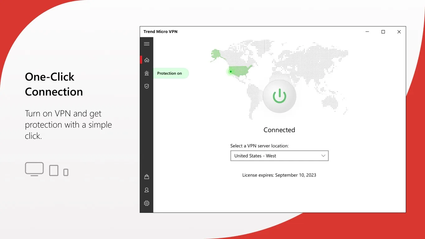 Trend Micro VPN screenshot 1