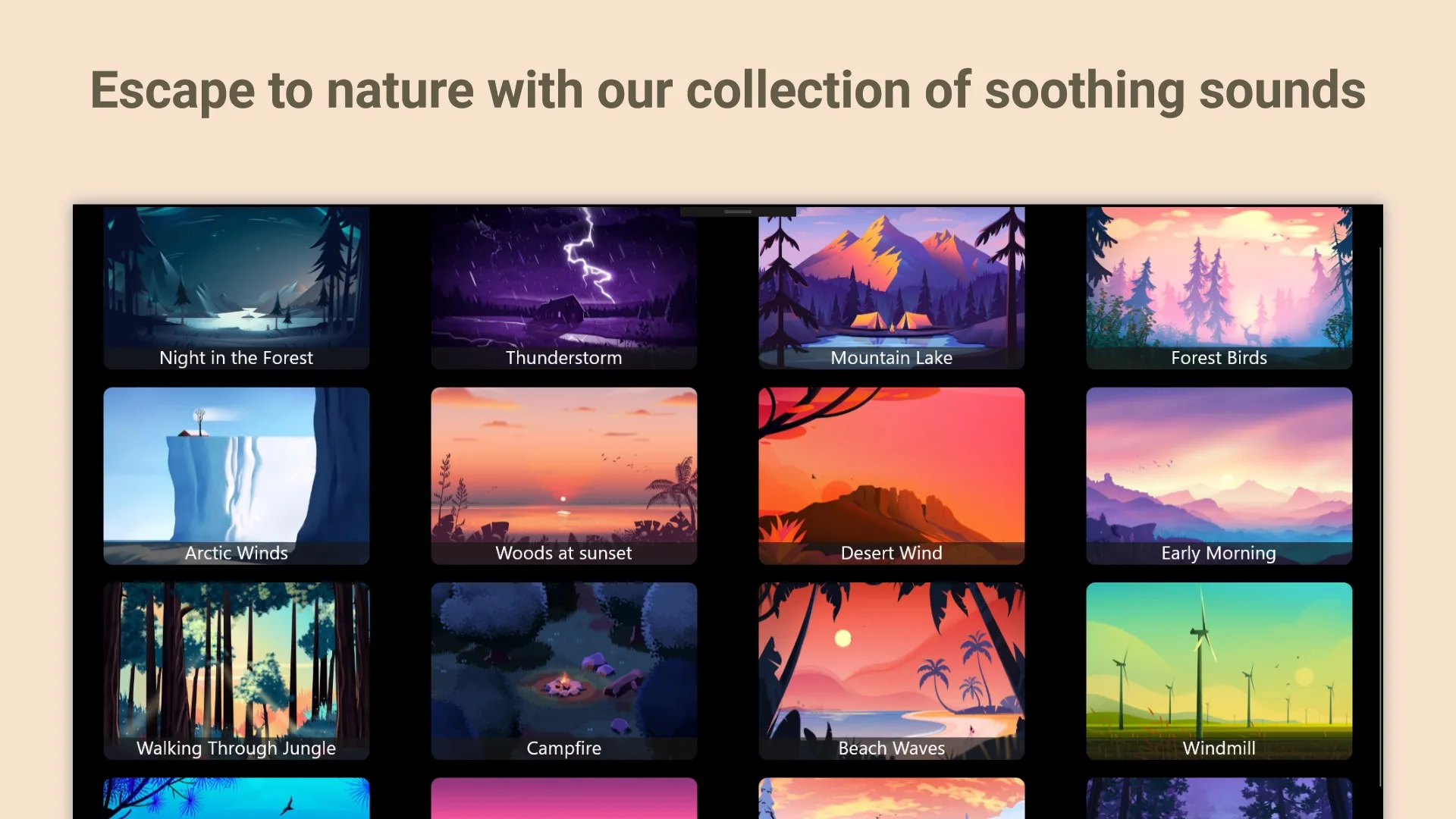 Sonidos de la naturaleza tranquilos screenshot 3