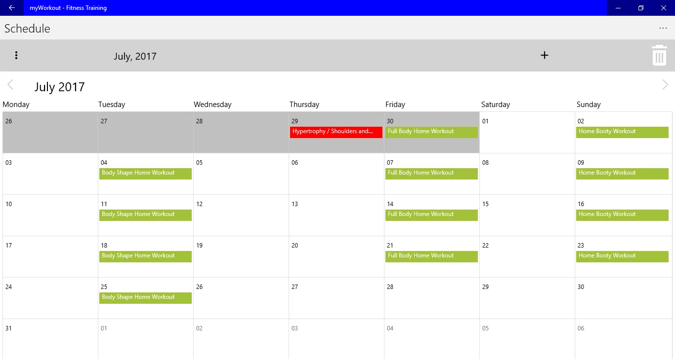 myWorkout - Fitness Training screenshot 1